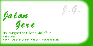 jolan gere business card